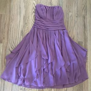 Purple strapless dress